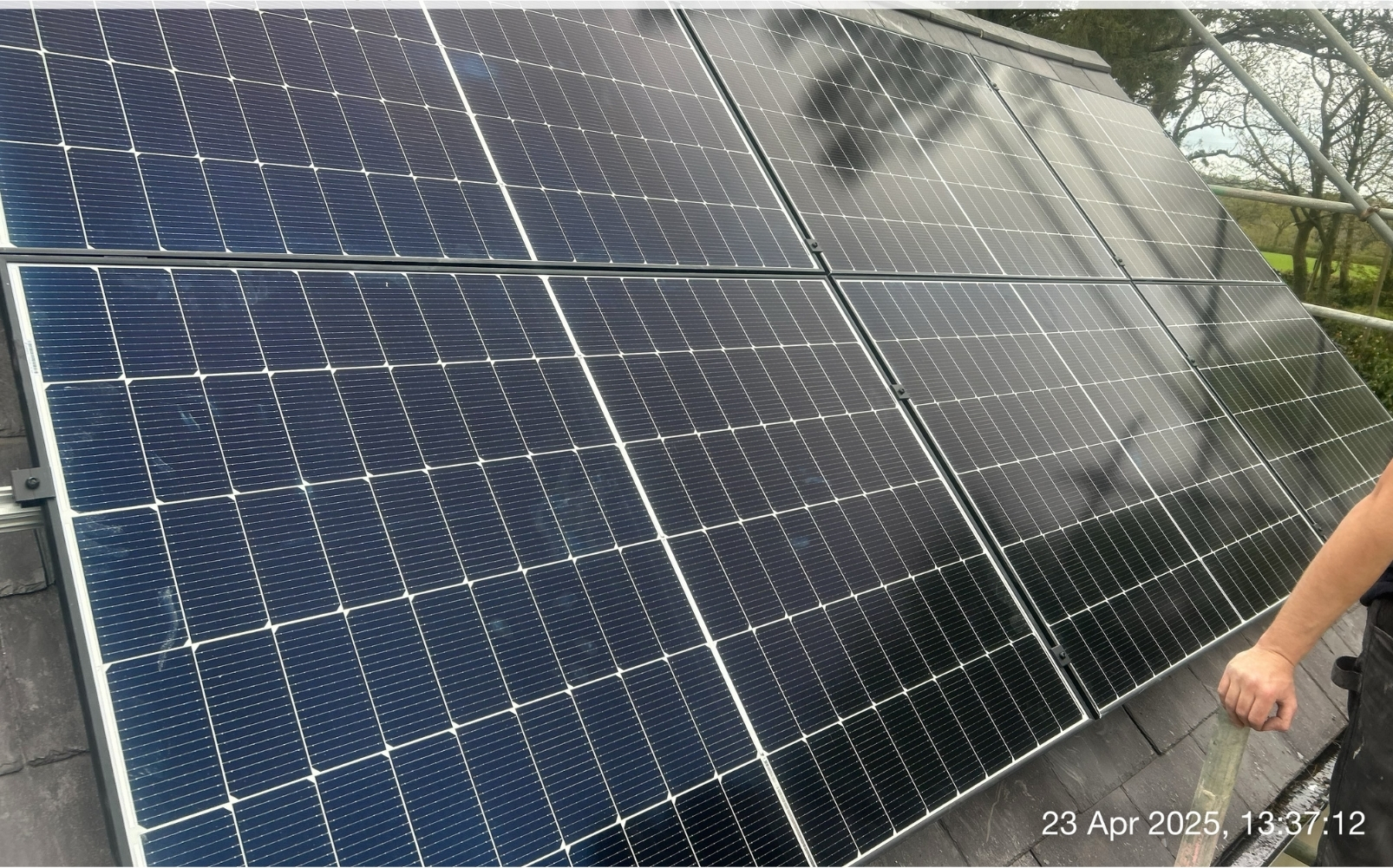 Annex, completed solar panel installation on the roof, 2.64 kWp CRS Energy system