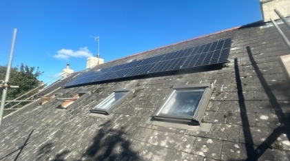 Detached House, completed solar panel installation on the roof, 3.52 kWp CRS Energy system