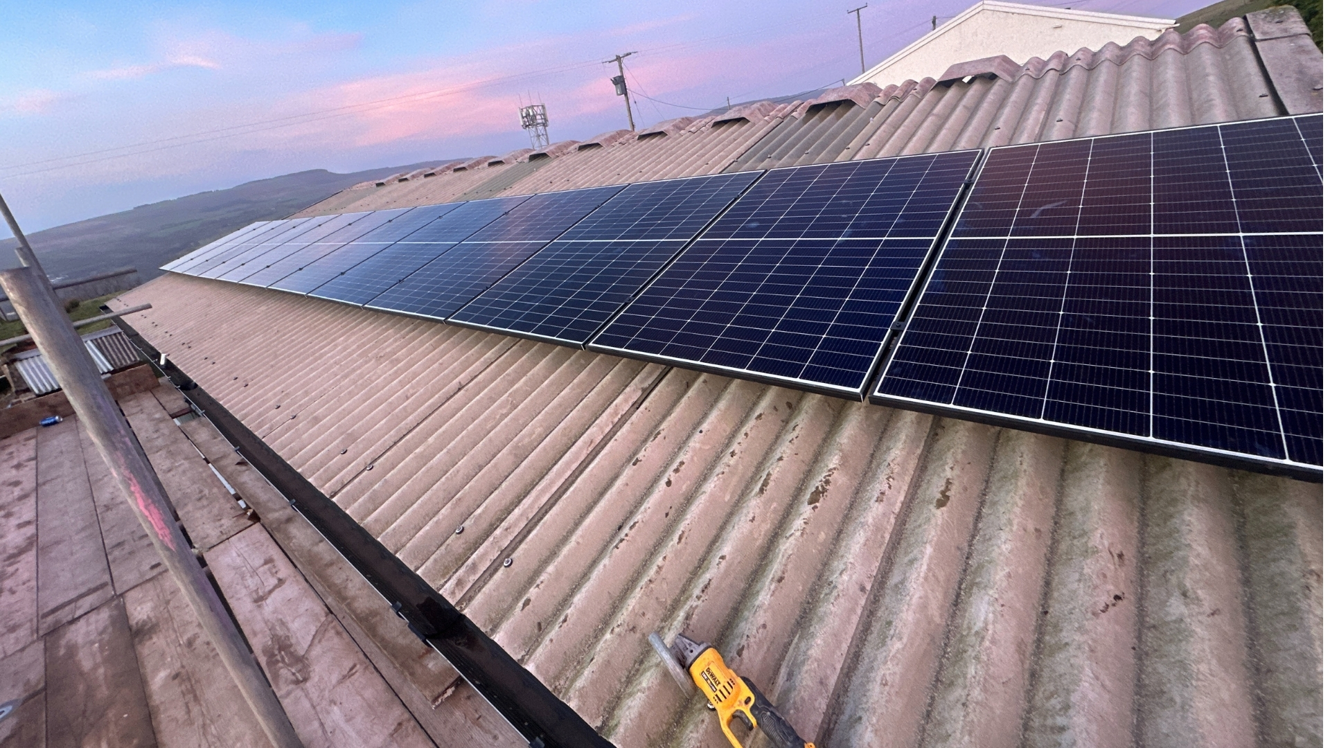 Detached House, completed solar panel installation on the roof, 5.16 kWp CRS Energy system