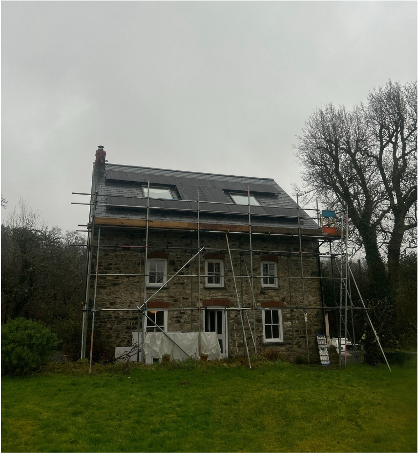 Detached House, solar panels being installed on the roof, 5.16 kWp CRS Energy system