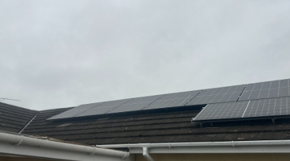 Semi-Detached Bungalow, completed solar panel installation on the roof, 5.28 kWp CRS Energy system